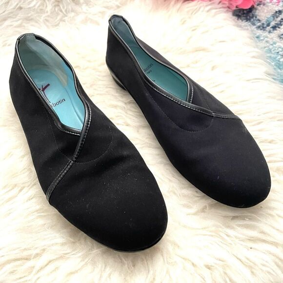 Thierry Rabotin Microfiber/Nappa Trim Flats Black 7 - Picture 1 of 8